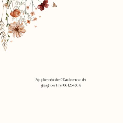 Jubileumkaart 50 jaar bloemen en hartjes 2