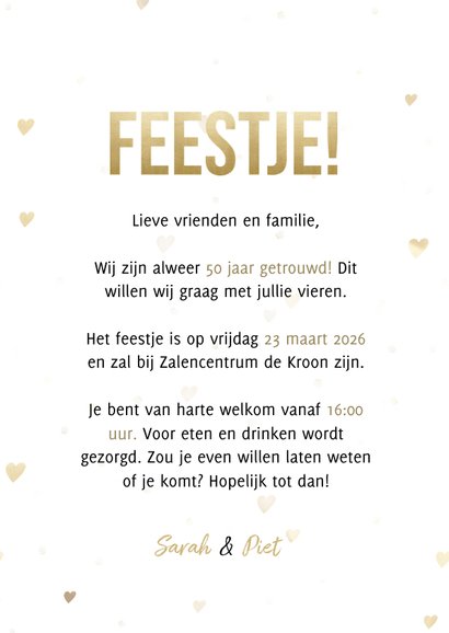 Jubileumkaart 50 jaar getrouwd gouden jaartallen 1973 - 2023 3
