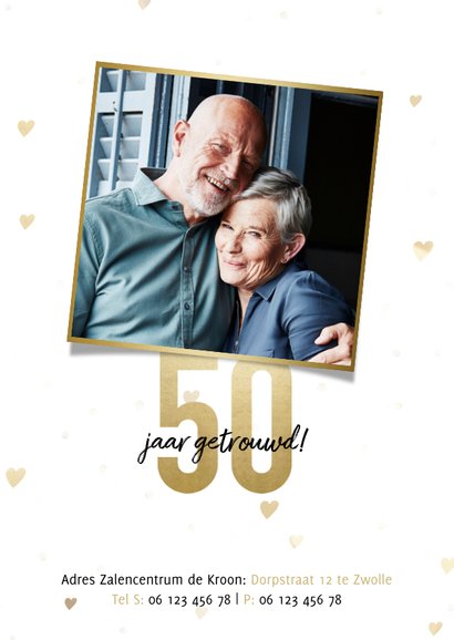 Jubileumkaart 50 jaar getrouwd gouden jaartallen 1974 - 2024 2