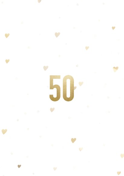 Jubileumkaart 50 jaar getrouwd gouden jaartallen 1974 - 2024 Achterkant