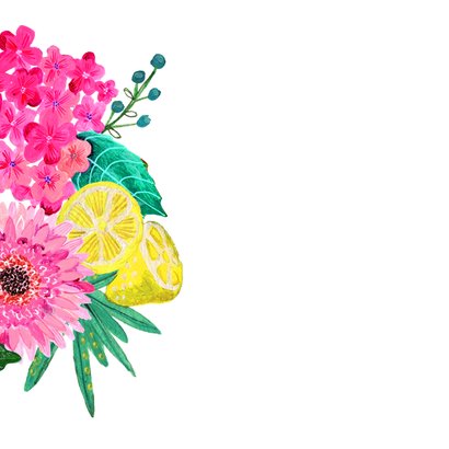 Jubileumkaart 50 jaar samen met foto en bloemen 2