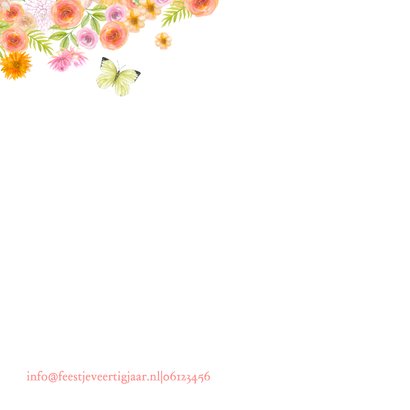 Jubileumkaart aquarel bloemen 2