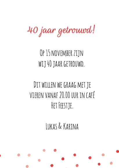 Jubileumkaart aquarel hartjes 3