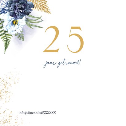 Jubileumkaart blauwe rozen foto 2