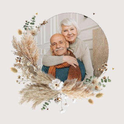 Jubileumkaart boho krans 50 jaar getrouwd 2