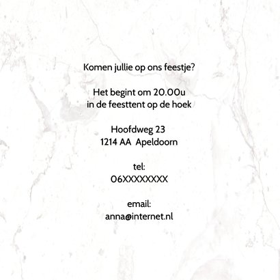 Jubileumkaart champagne en aquarelbloemen 3