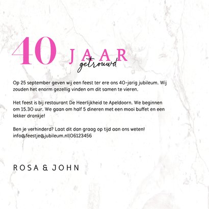 Jubileumkaart champagne en aquarelbloemen 3