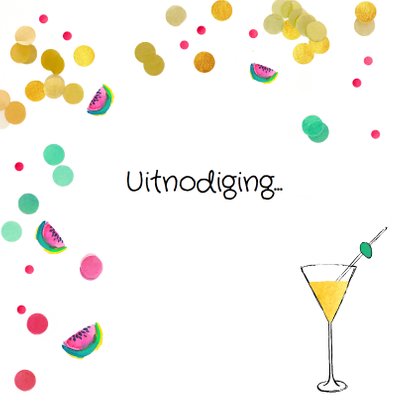 Jubileumkaart cocktail party meloen 2