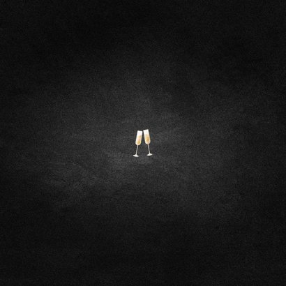 Jubileumkaart feest champagne met foto en gouden linten Achterkant