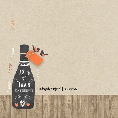 Jubileumkaart fles chalkbord 2