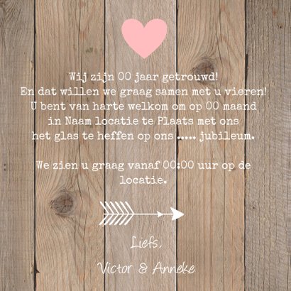 Jubileumkaart foto houtlook 3