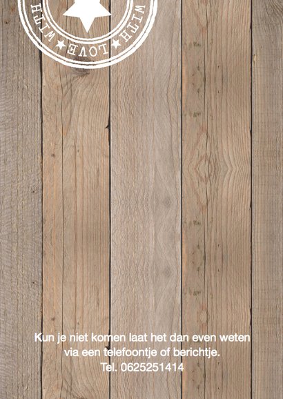 Jubileumkaart fotocollage mint houtlook 2