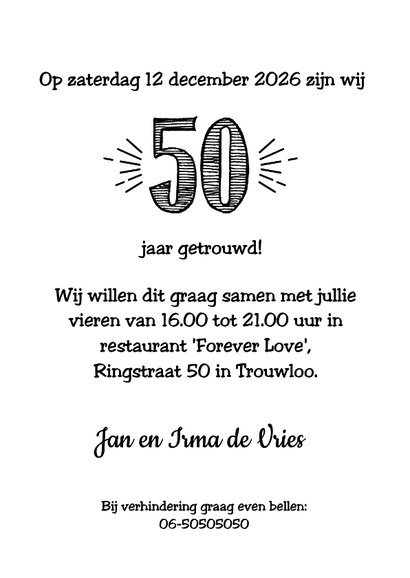 Jubileumkaart getrouwd in 1976 al 50 jaar een geweldig paar 3