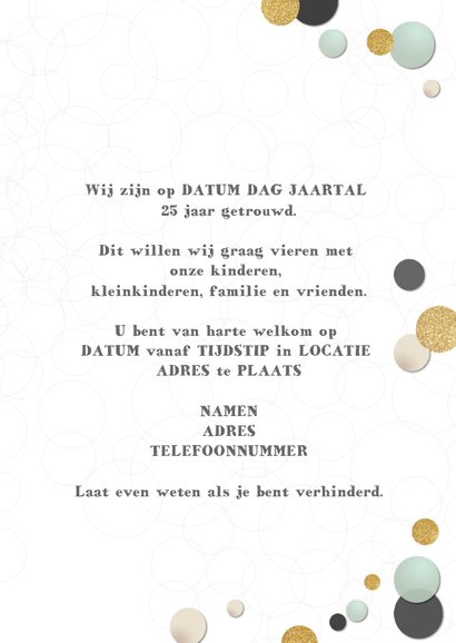 Jubileumkaart glitterbollen groen 3