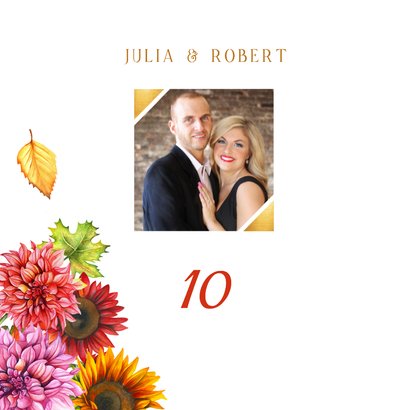 Jubileumkaart herfstbloemen 2