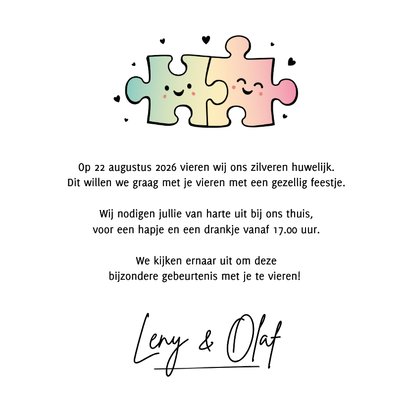 Jubileumkaart het perfecte paar puzzelstukjes 3