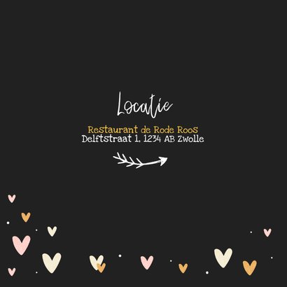 Jubileumkaart hip met hartjes, confetti en foto 2