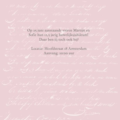 Jubileumkaart huwelijk romantisch rozen 2
