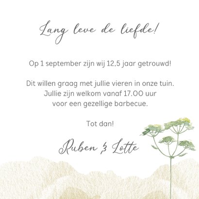 Jubileumkaart huwelijk veldbloemen 3