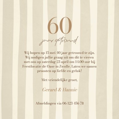 Jubileumkaart klassiek met foto en bloemen 3