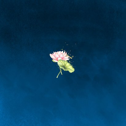 Jubileumkaart lotusbloemen Achterkant