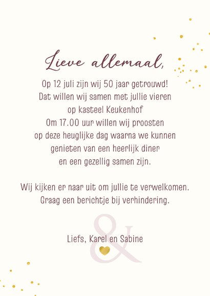 Jubileumkaart Magnolia's goud 3