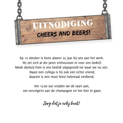 Jubileumkaart medewerker industrieel met foto en hout  3