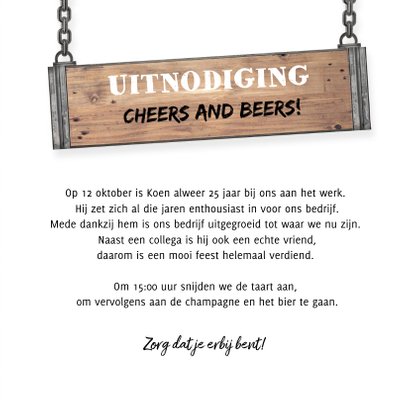 Jubileumkaart medewerker industrieel met foto en hout 3