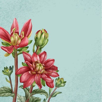 Jubileumkaart met dahlia bloemen 2