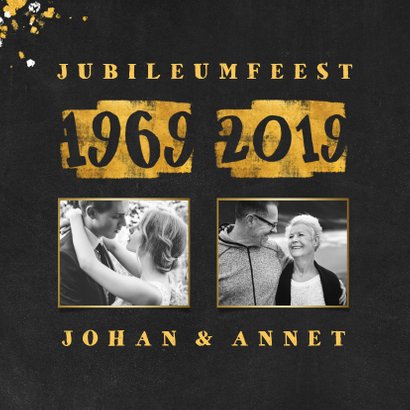 Jubileumkaart met foto en goudlook 1969/2019 2