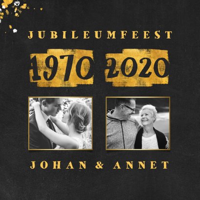 Jubileumkaart met foto en goudlook 1970/2020 2