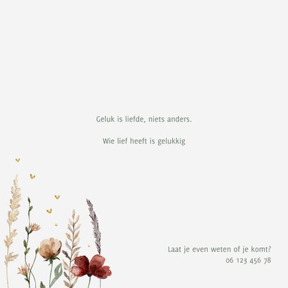 Jubileumkaart met mooie veldbloemen 2