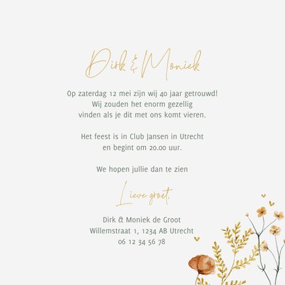 Jubileumkaart met mooie veldbloemen 3