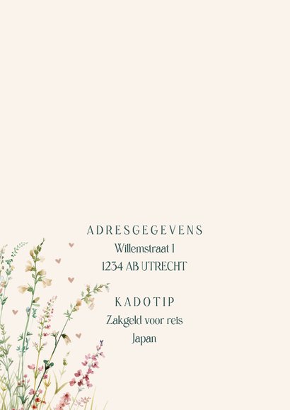 Jubileumkaart met prachtige veldbloemen 2