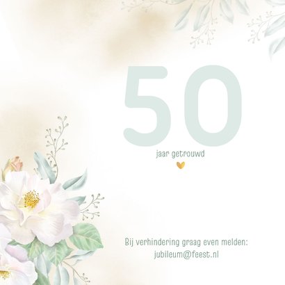 Jubileumkaart met witte rozen 2