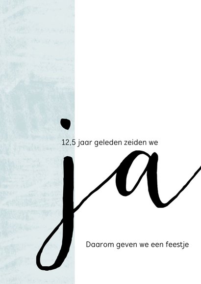 Jubileumkaart modern 12,5 jaar huwelijk 'ja' 2