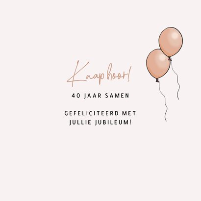 Jubileumkaart op fiets met ballonnen 3