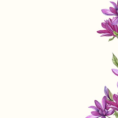 Jubileumkaart paarse magnolia bloemen uitnodiging Achterkant