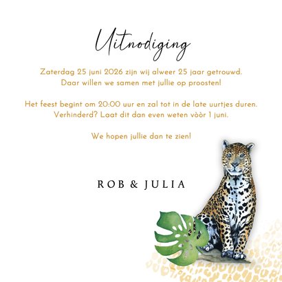 Jubileumkaart panters tropisch 3