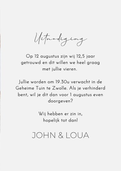 Jubileumkaart papier grote foto 12,5 jaar getrouwd 3