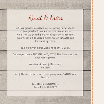 Jubileumkaart ranonkel kleur 3