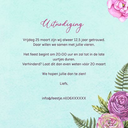 Jubileumkaart ranonkels vlinder 3