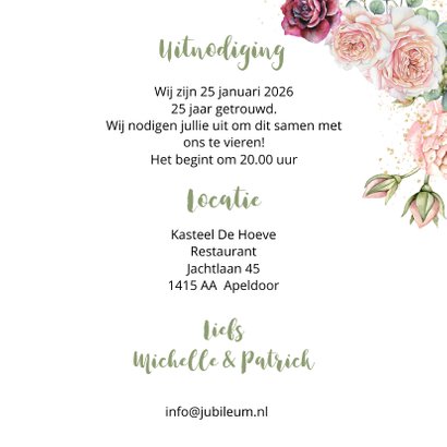 Jubileumkaart rozen eucalyptusblad 3