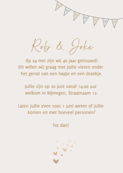 Jubileumkaart staand tandem met ouder echtpaar 3