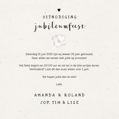 Jubileumkaart stijlvol botanisch met eigen foto's 3