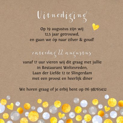 Jubileumkaart uitnodiging champagne kraft 3