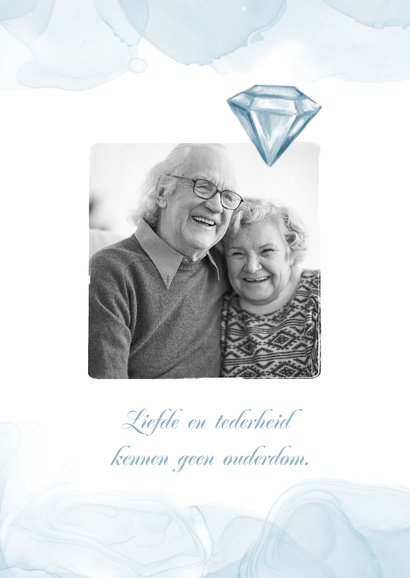 Jubileumkaart uitnodiging klassiek diamanten huwelijk foto 2