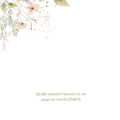 Jubileumkaart veldbloemen met glitterlook 2