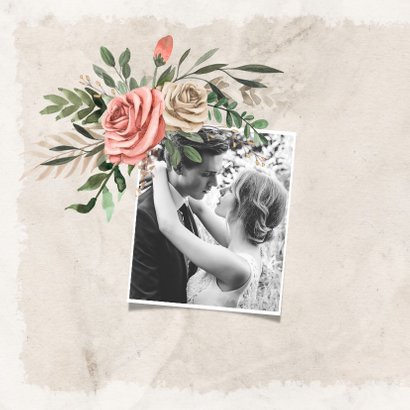 Jubileumkaart vintage en stijlvol met bloemen 2