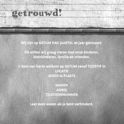 Jubileumkaart vintage hout foto 3